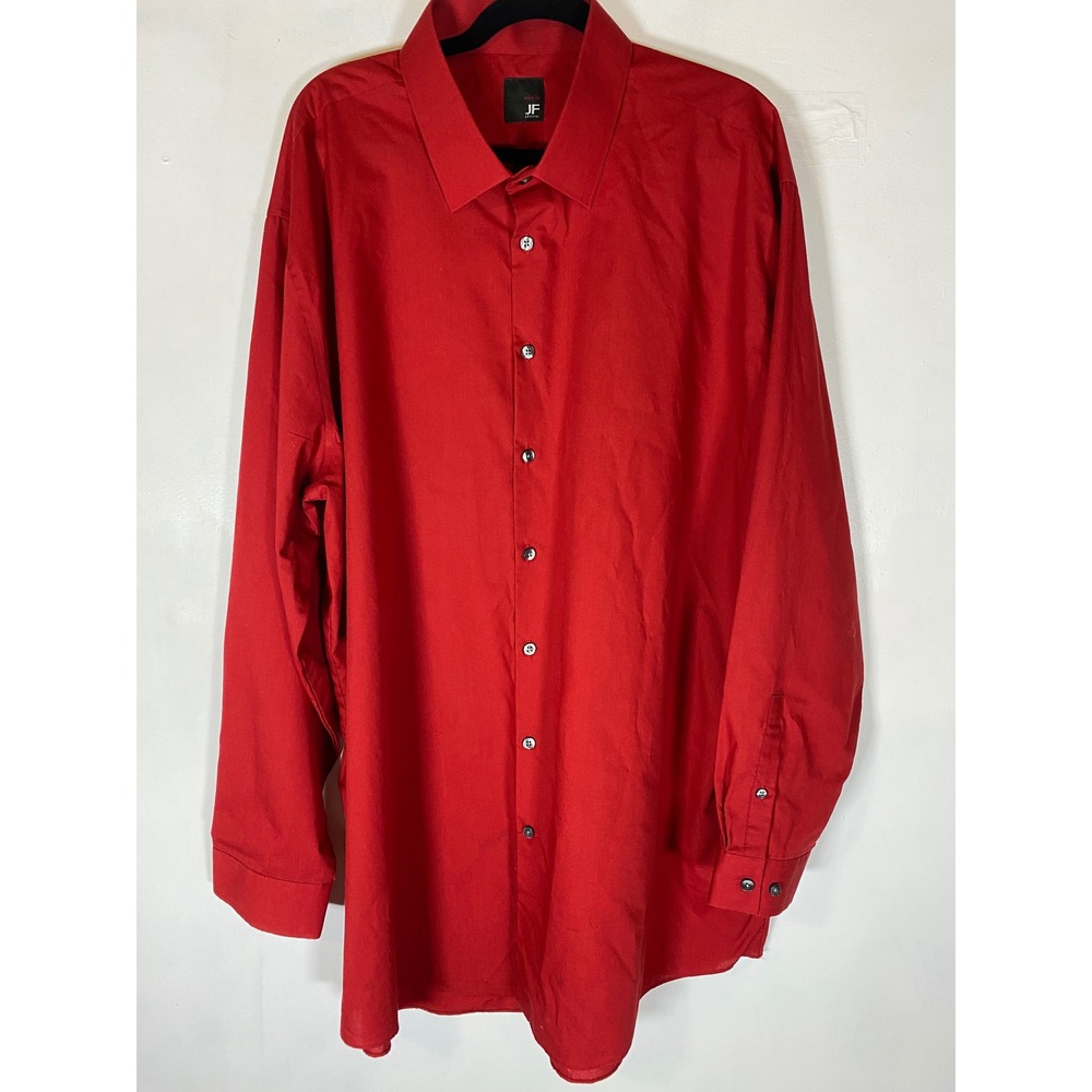 J.Ferrar XXL Slim Fit Red Dress Shirt Button‎ Front Long Sleeve Cotton Business